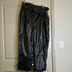 Black Faux Leather Pants